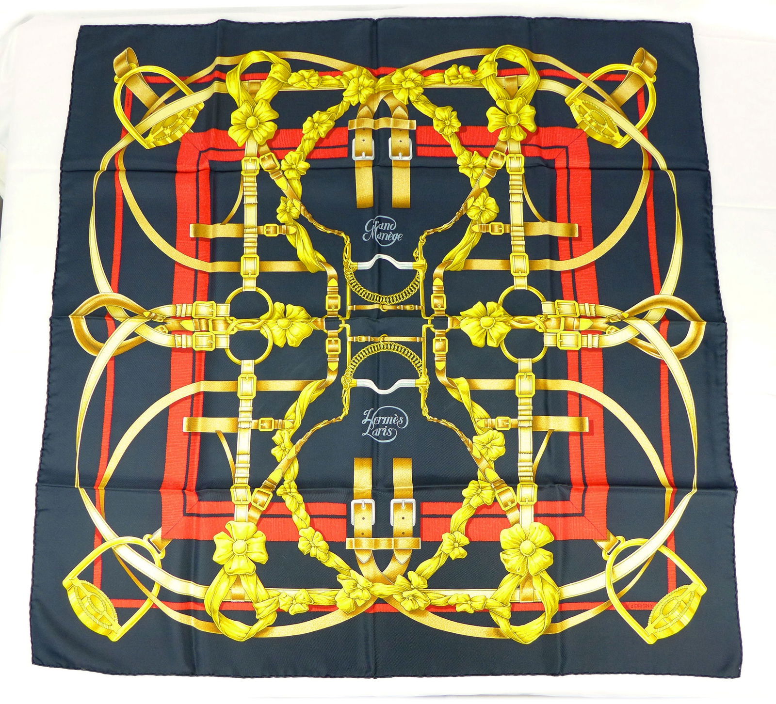 Vintage Hermes Paris Silk Scarf "Grand Manege" with box (1 of 9)