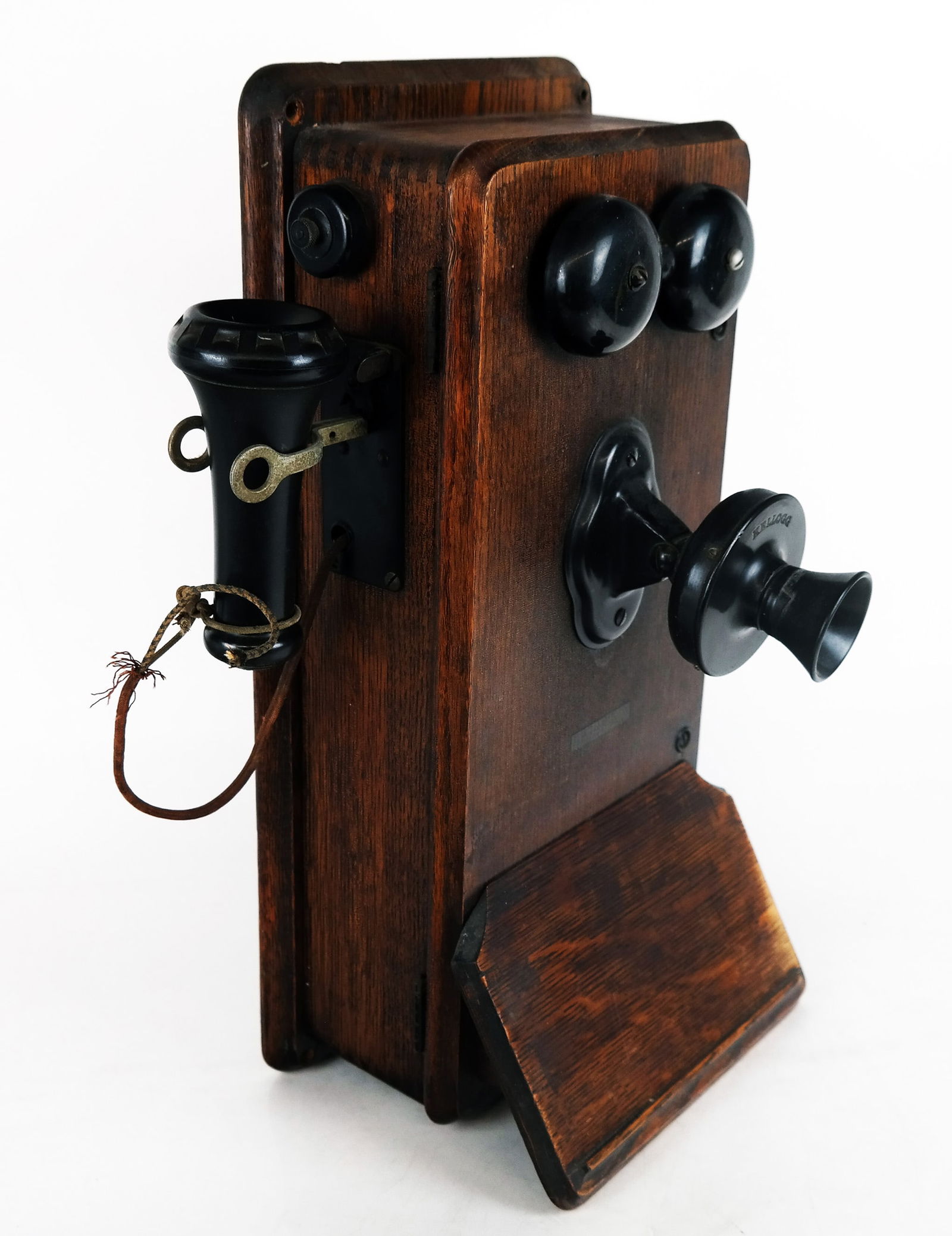 Antique Kellogg Oak Wall-Mounted Telephone (1 of 11)