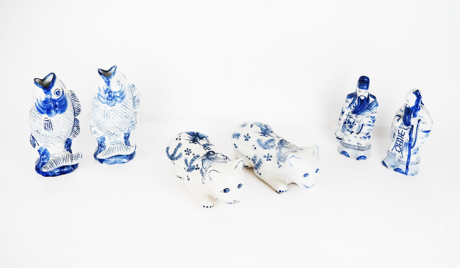 Three Pairs of Chinese Ceramic Figures (1 of 12)