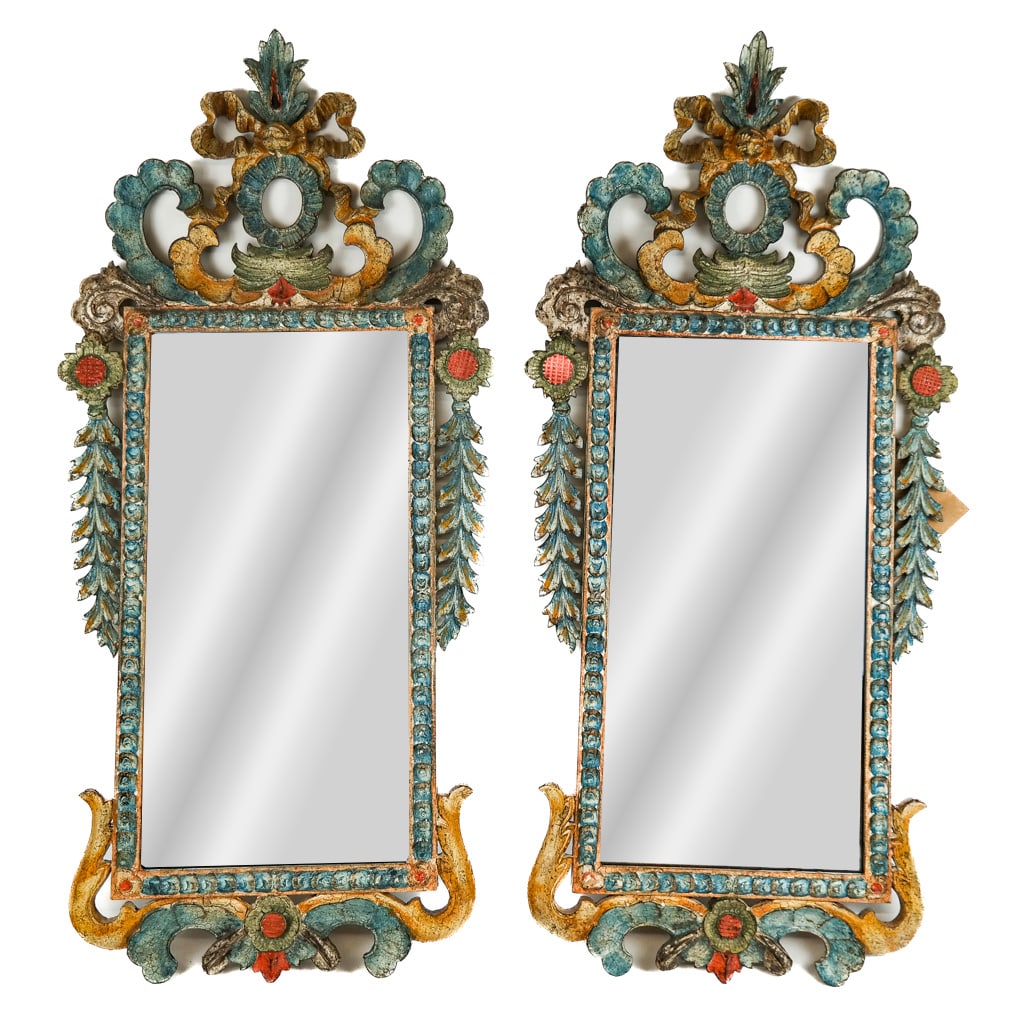 Pair of Venetian-Style Painted Mirrors (1 of 14)