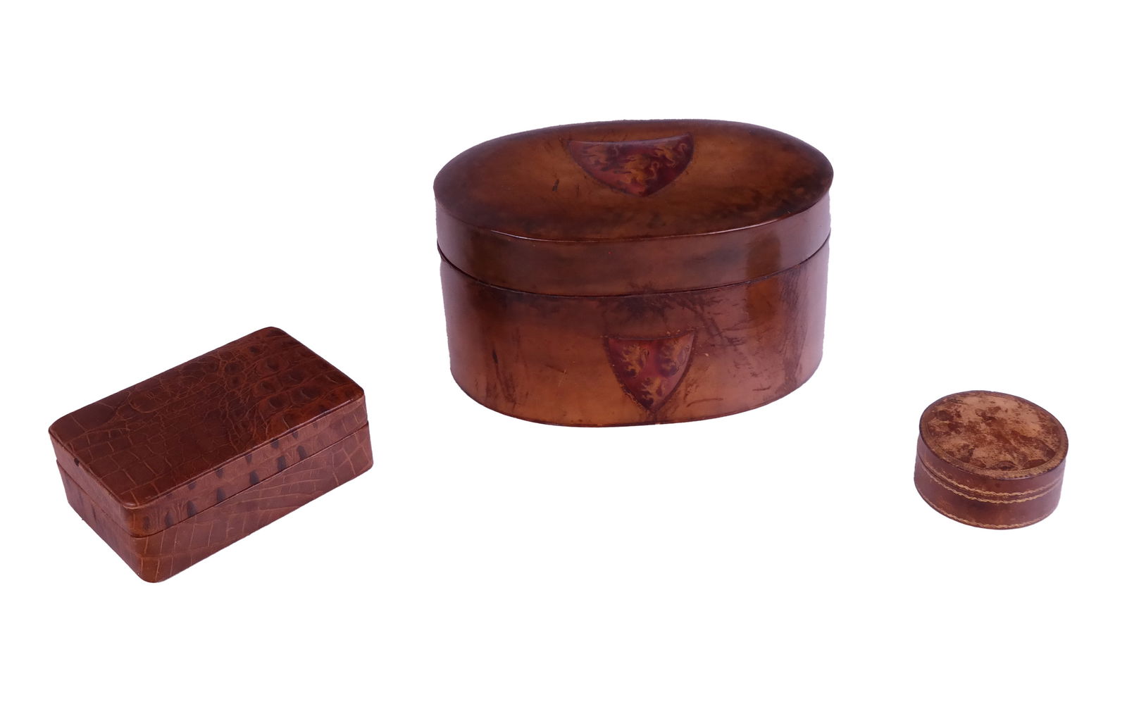 Assembled Group of 3 Vintage Leather Boxes (1 of 11)