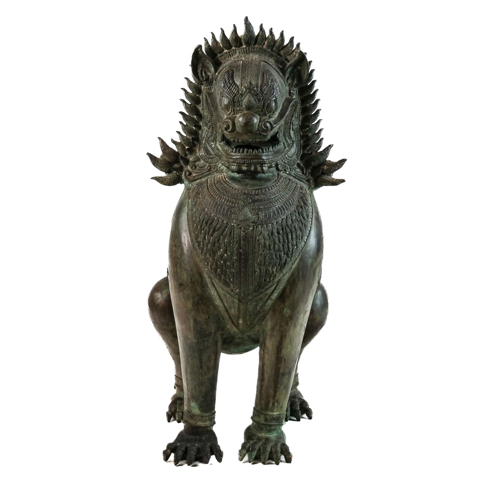 Southeast Asian Bronze Temple Guardian Lion (1 of 6)