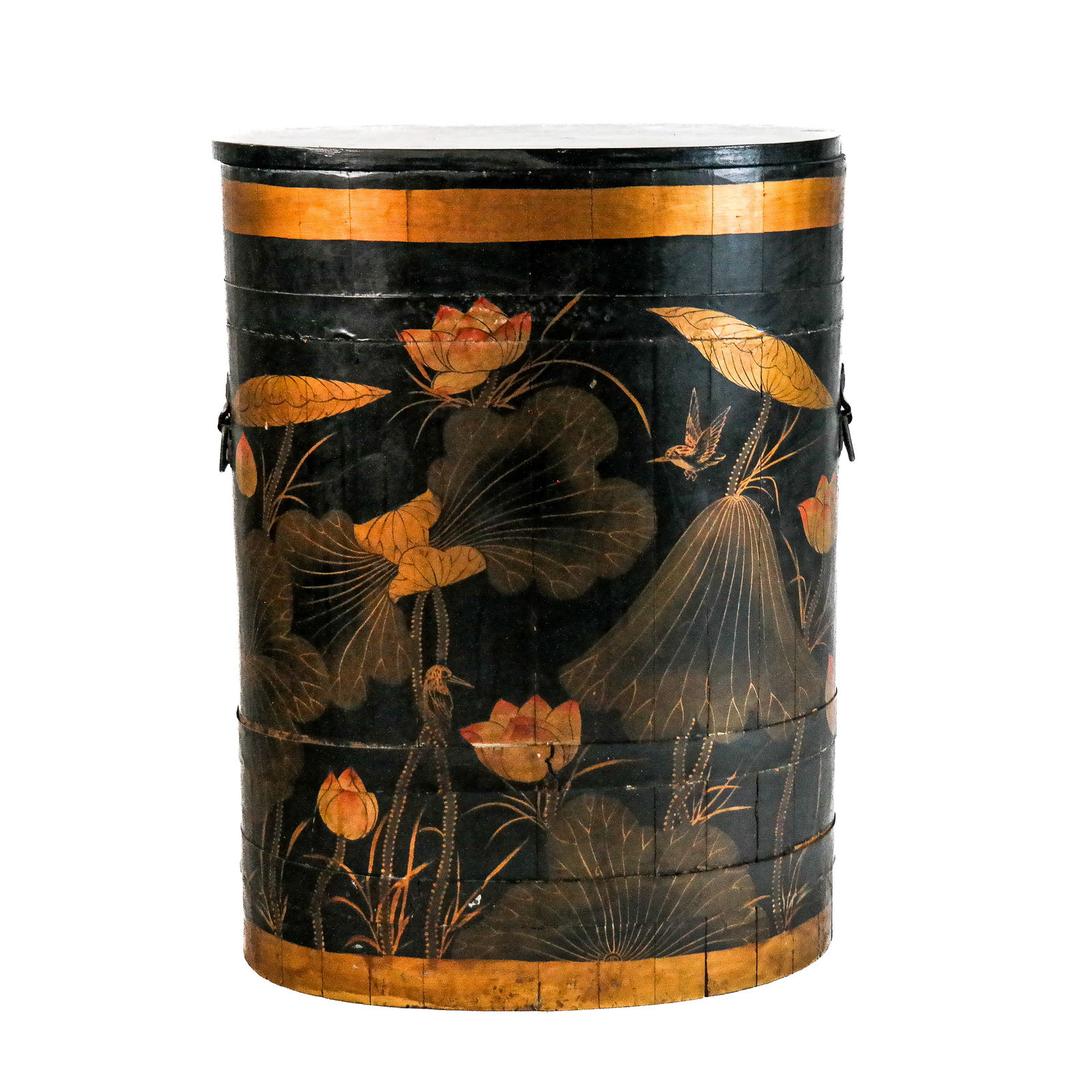 Chinoiserie Painted Storage Bin (1 of 9)