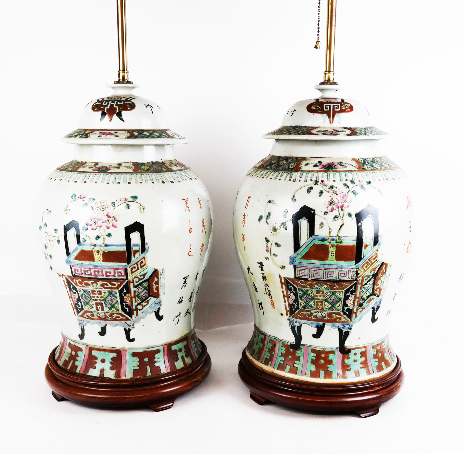 Pair of Chinese Ginger Jars as Lamps (1 of 11)