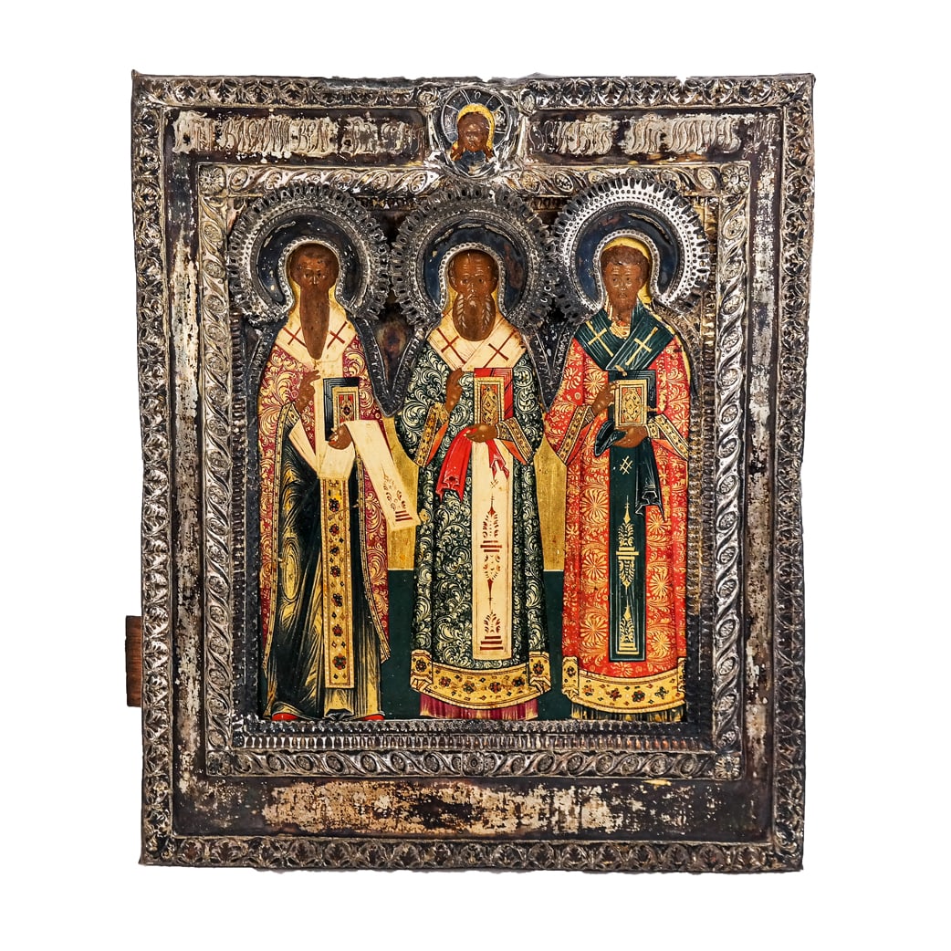 Antique Eastern Orthodox Silver-Clad Icon (1 of 11)