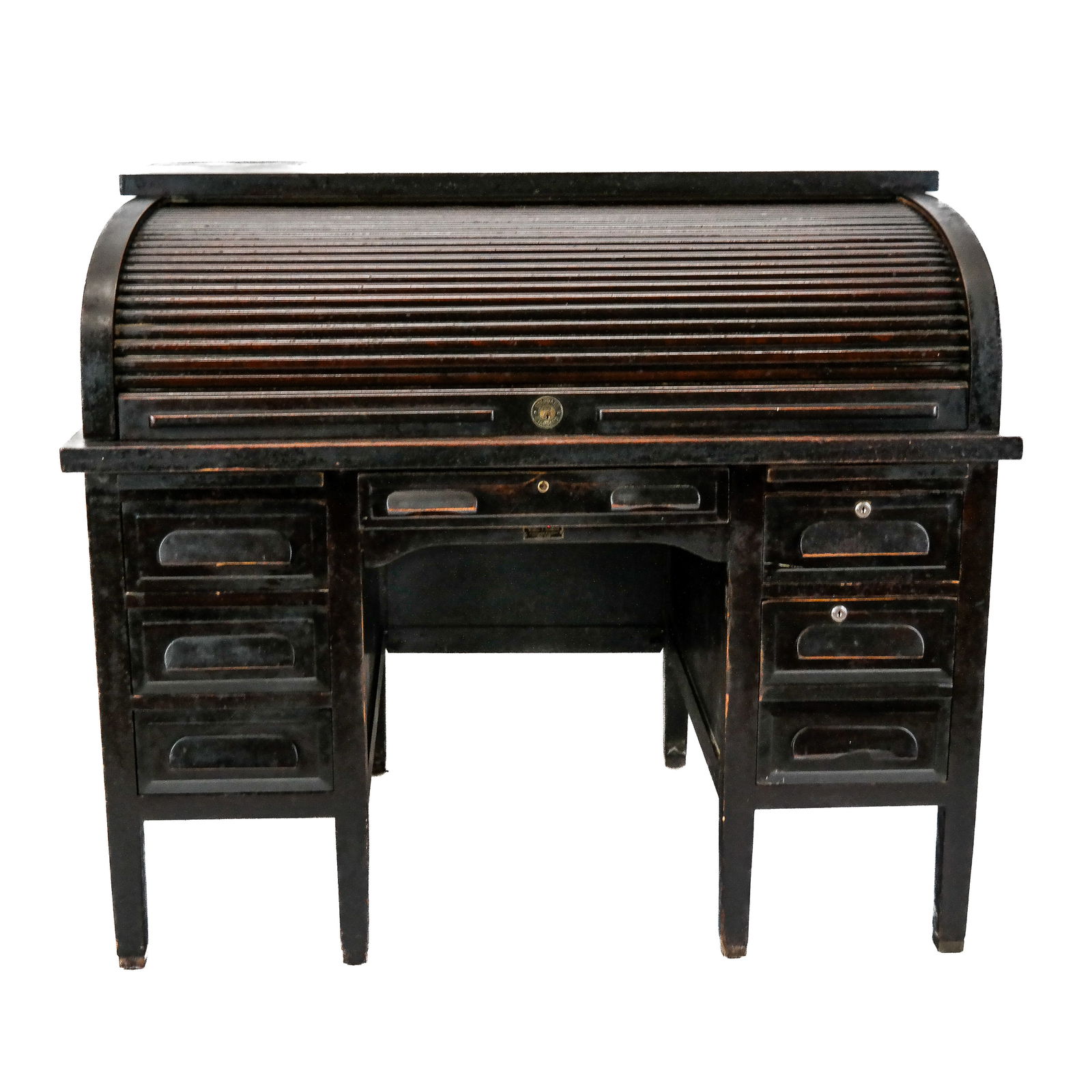 Early 20th C. Walnut Roll Top Desk (1 of 13)