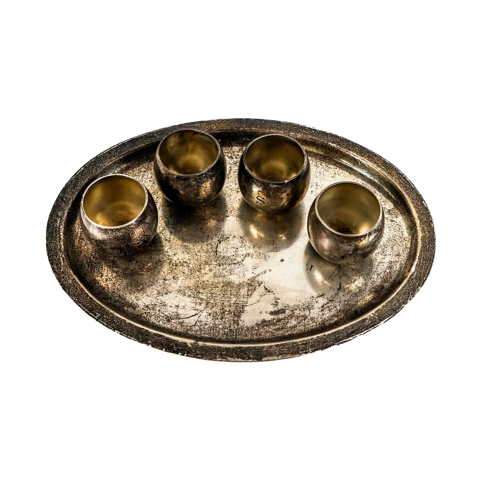 Tiffany & Co. Sterling Silver Tray & 4 Cups (1 of 8)