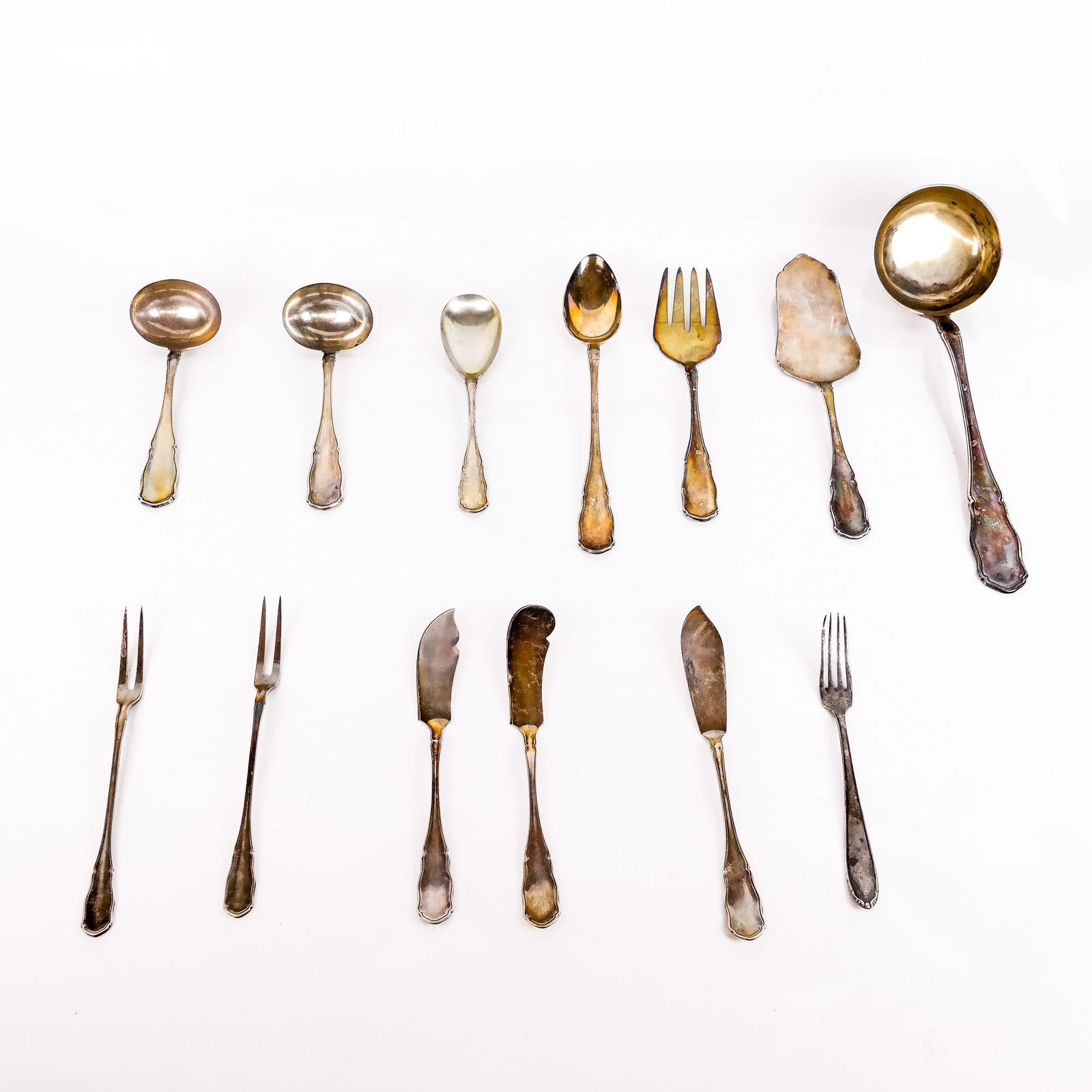 13 Pcs. .800 Silver Serving Pieces (1 of 9)