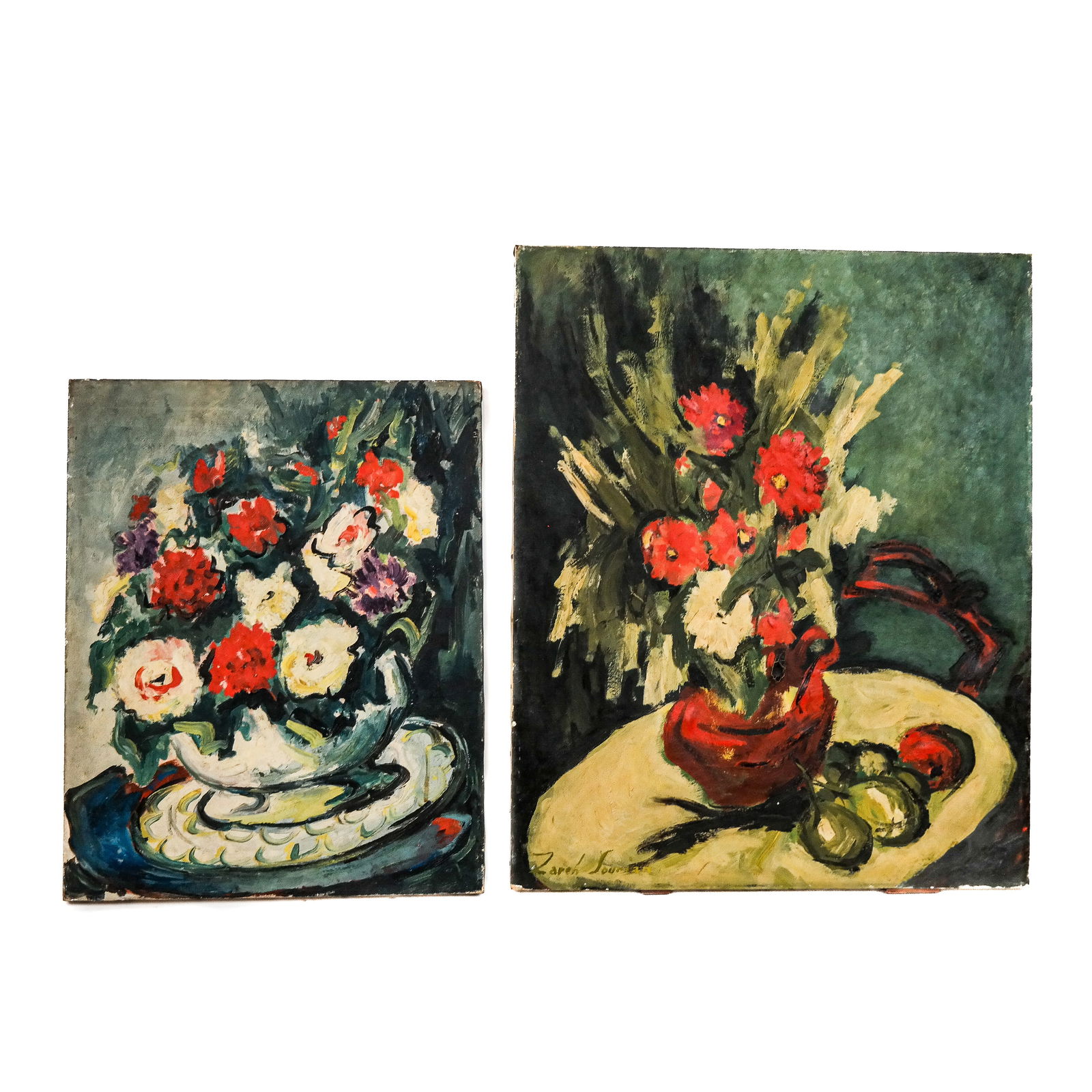 Zareh SOURIAN: Two Oil on Canvas Paintings (1 of 8)