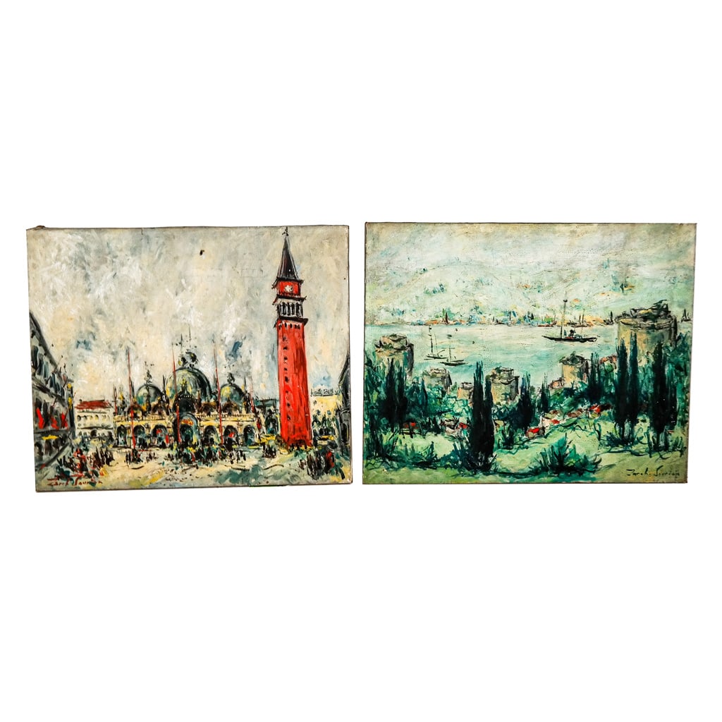 Zareh SOURIAN: Two Oil on Canvas Paintings (1 of 8)