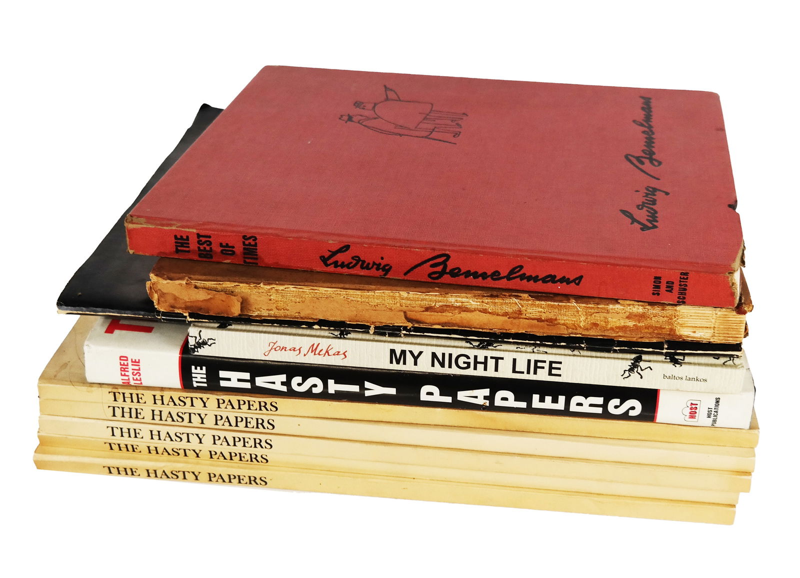 Group of Assorted Books: Ten (10) books, including Ludwig Bemelmans, Jonas Mekas, and "The Hasty Papers".