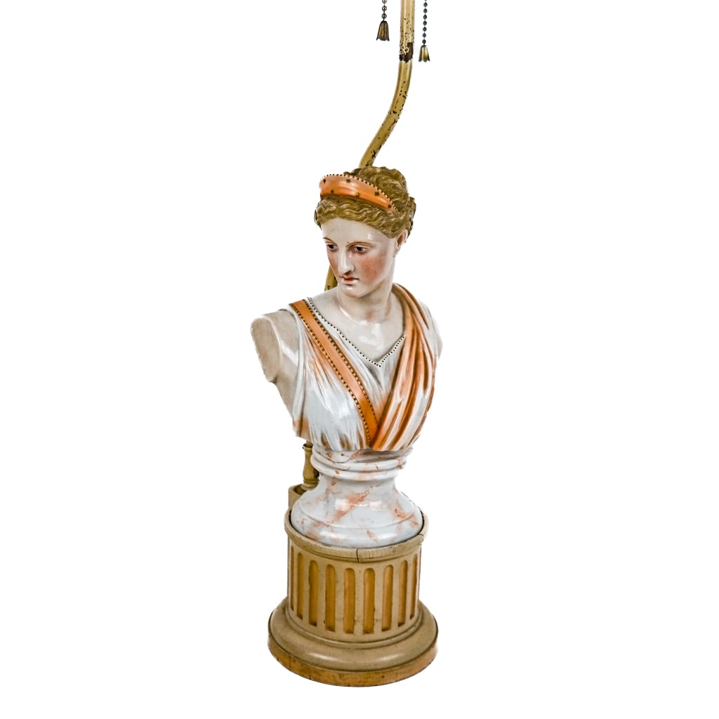 Porcelain & Composition Figural Lamp (1 of 8)