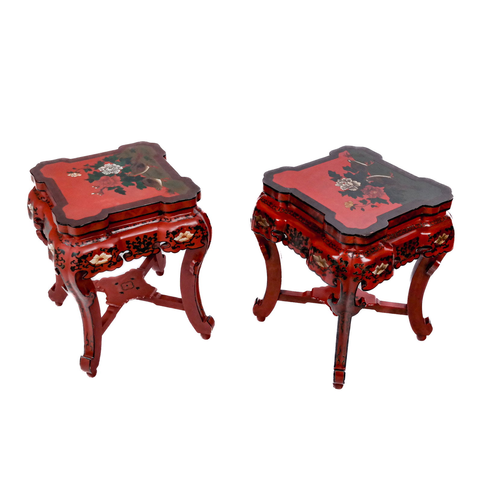 Pair of Chinese Lacquered Taborets (1 of 9)