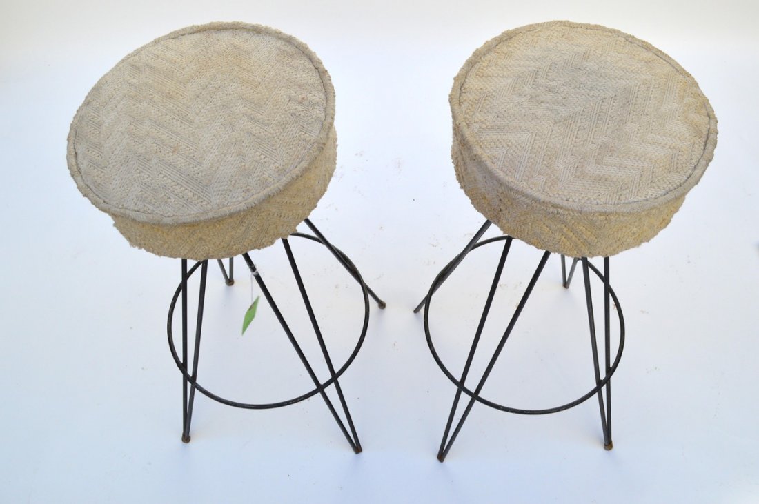 Pair of American Bar Stools: Good condition; 29 1/2" x 19".