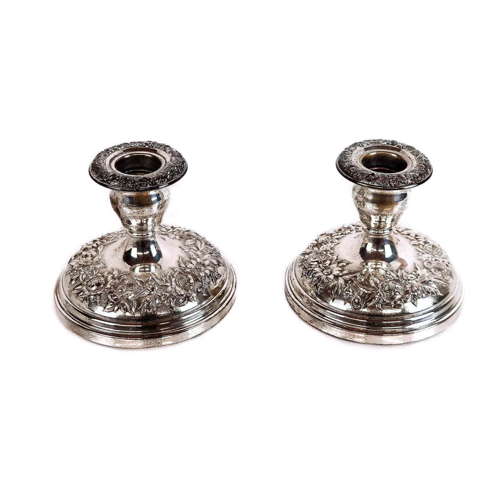 S. Kirk & Son Pair of Sterling Silver Candlesticks (1 of 6)