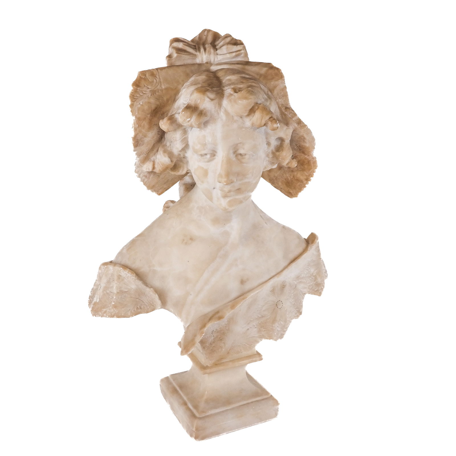 Late Victorian Carved Alabaster Bust (1 of 15)