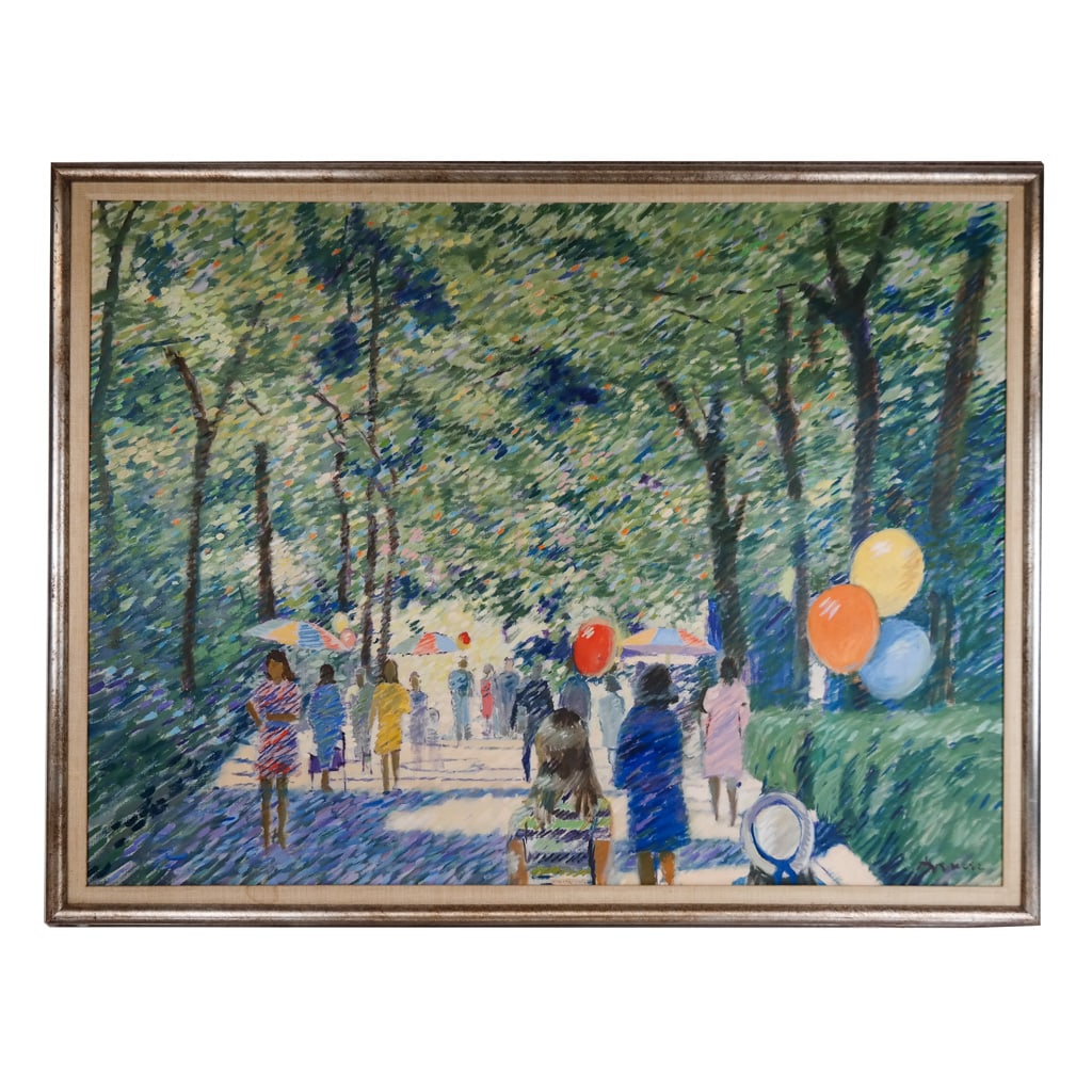 Impressionist-Style Park Scene - Oil Painting (1 of 9)
