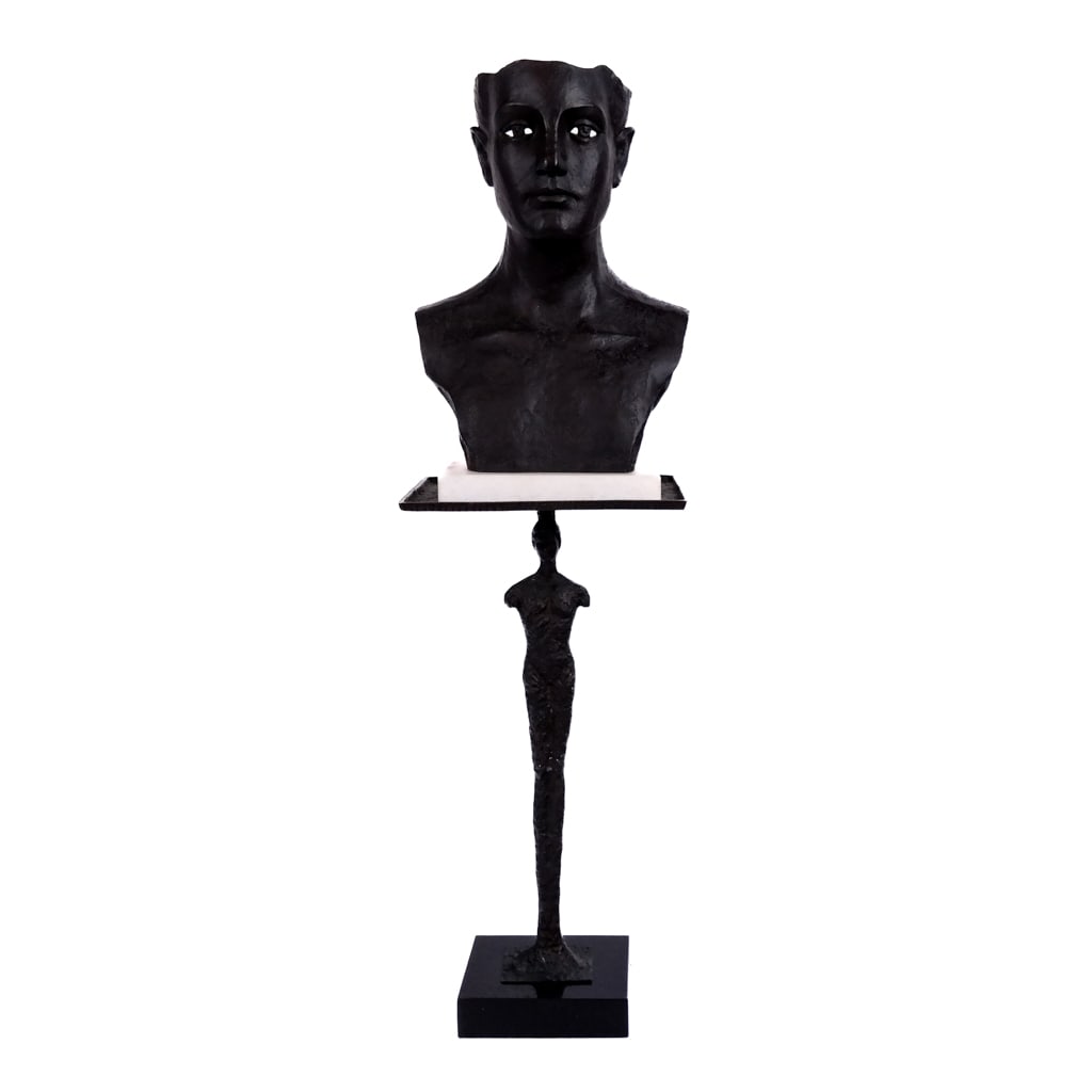 Modern Patinated Bronze Sculpture on Stand (1 of 9)
