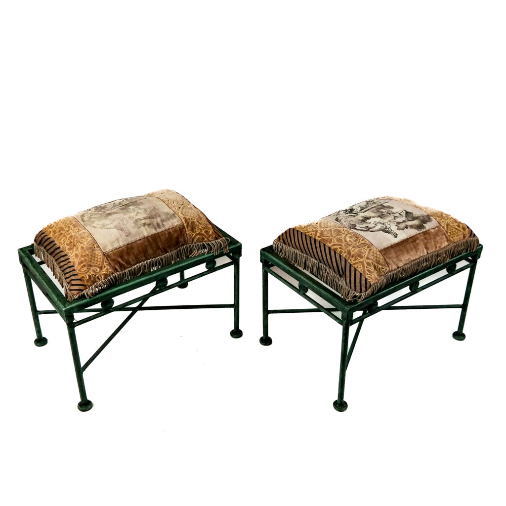 Pair of Modern Roman-Style Metal Side Tables (1 of 14)