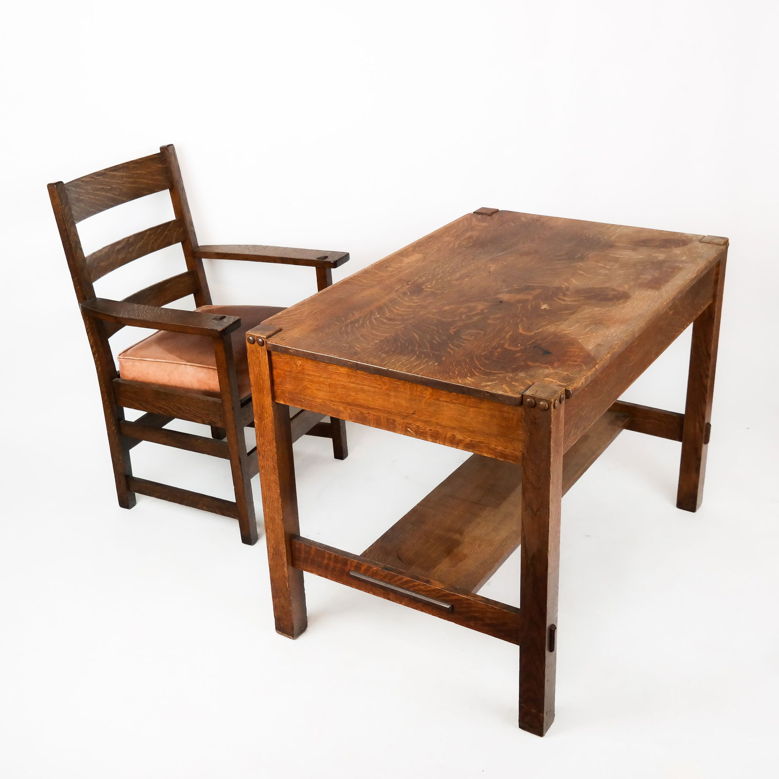 Stickley Bros. Oak Desk and Chair (1 of 17)