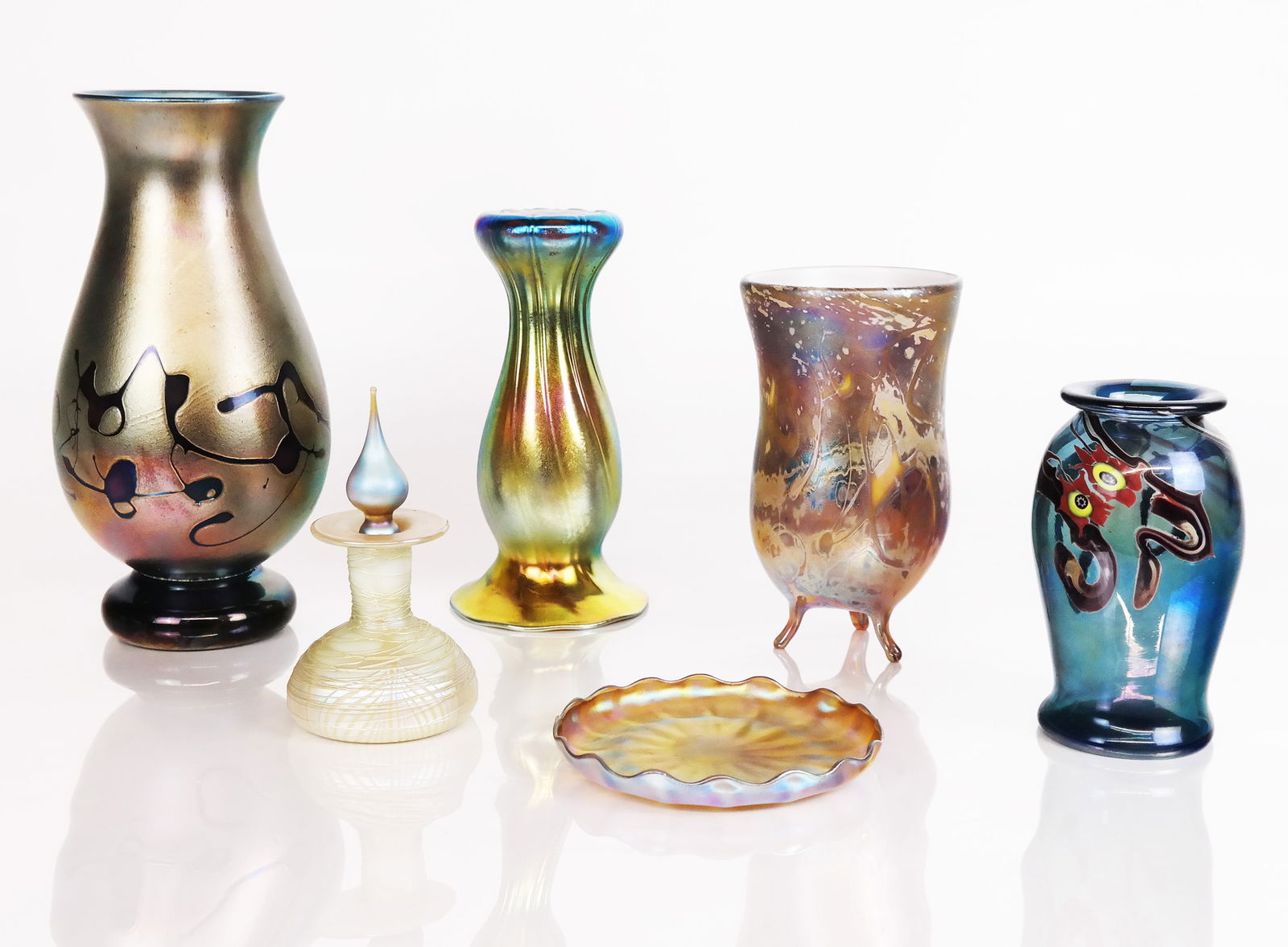 Nash, Necomb, Carlson & Cantor Art Glass Vessels (6) (1 of 20)