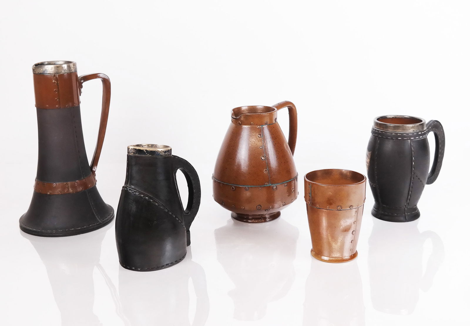 Doulton Lambeth Stoneware and Leatherware Vessels (5) (1 of 20)