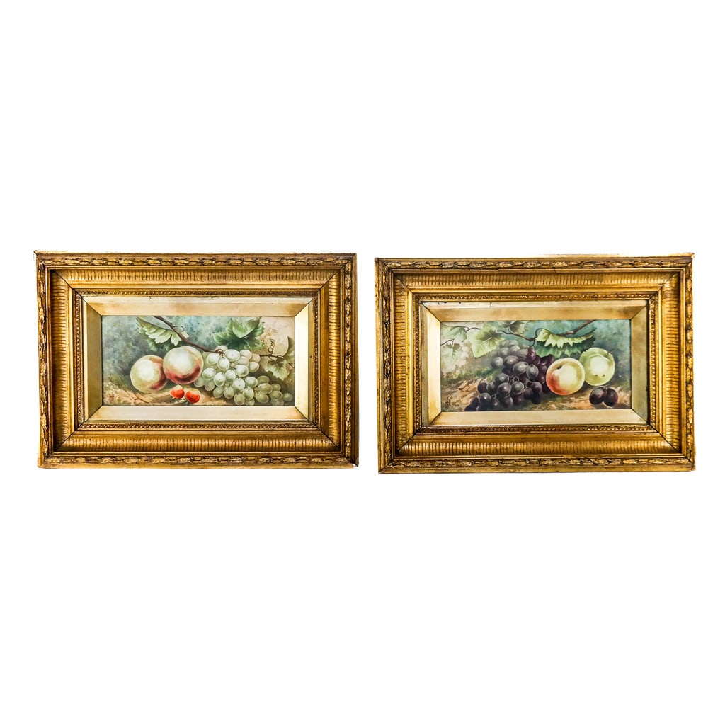 Pair of Signed Hand-Painted Porcelain Plaques (1 of 14)