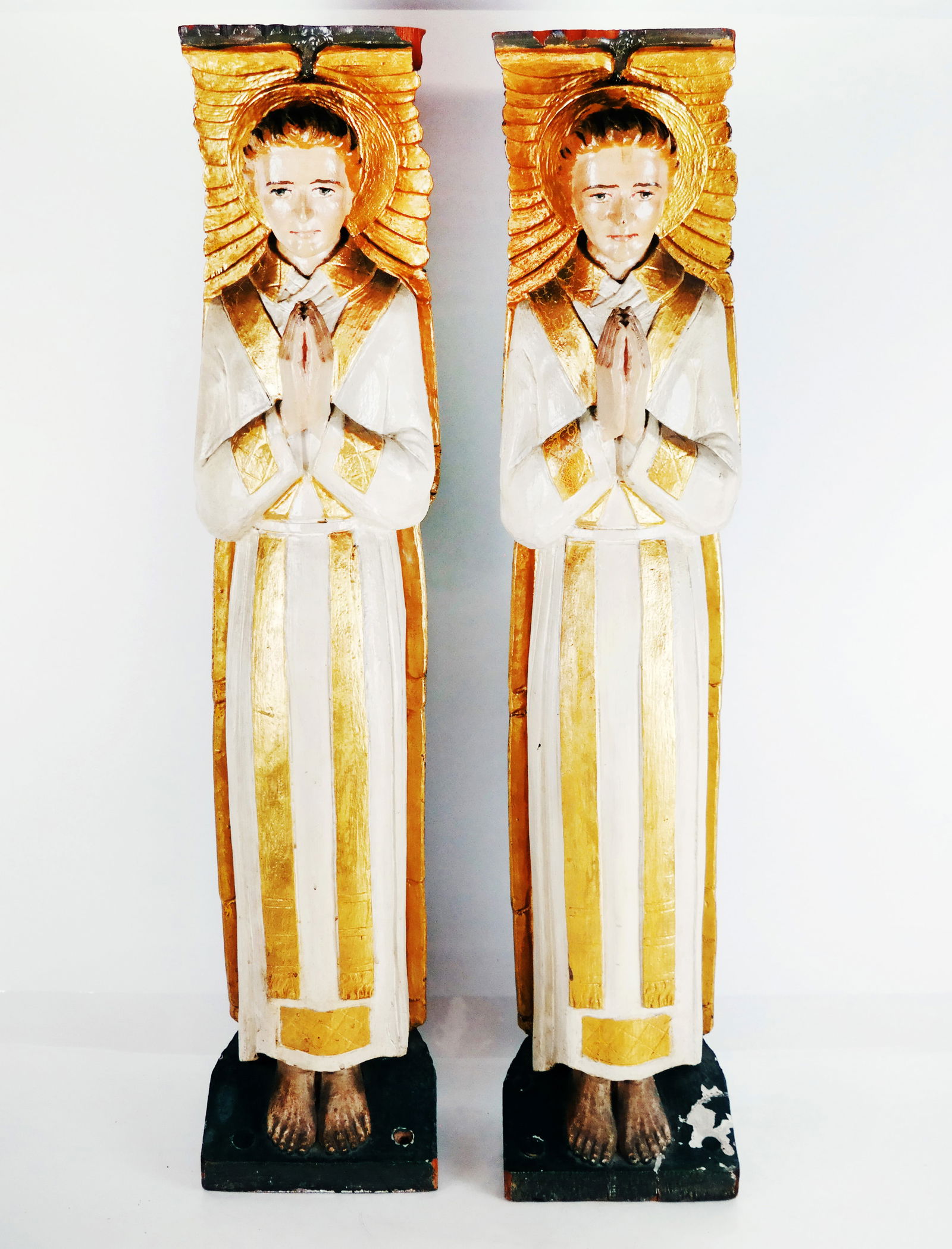 Pair of Carved Figures of Twin Saints (1 of 13)