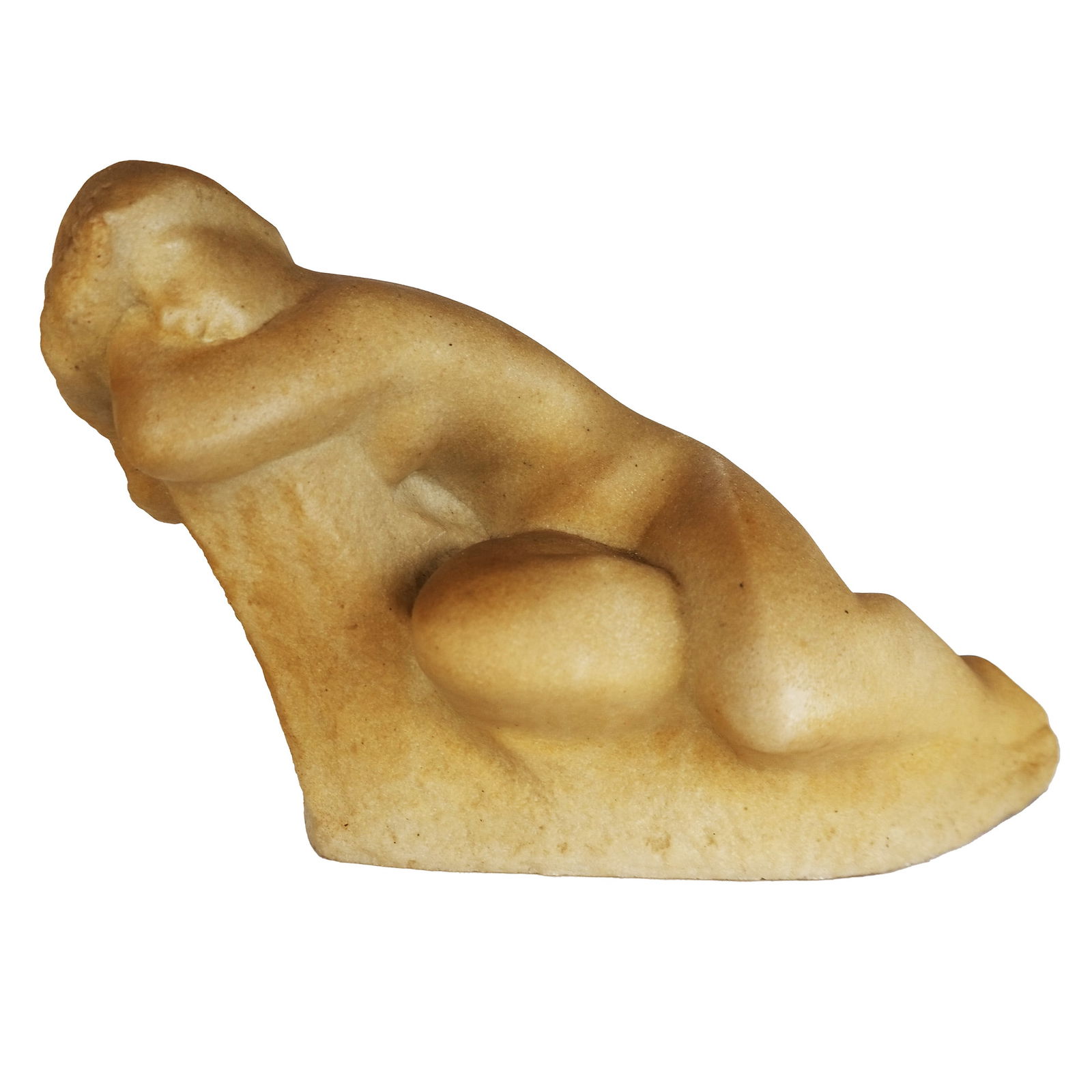 After Vincent GLINSKY: Reclining Nude - Sculpture: After Vincent Glinksy resin replication of the original reclining nude figure, with signature and copyright marks. [7 1/2" H x 13" L].