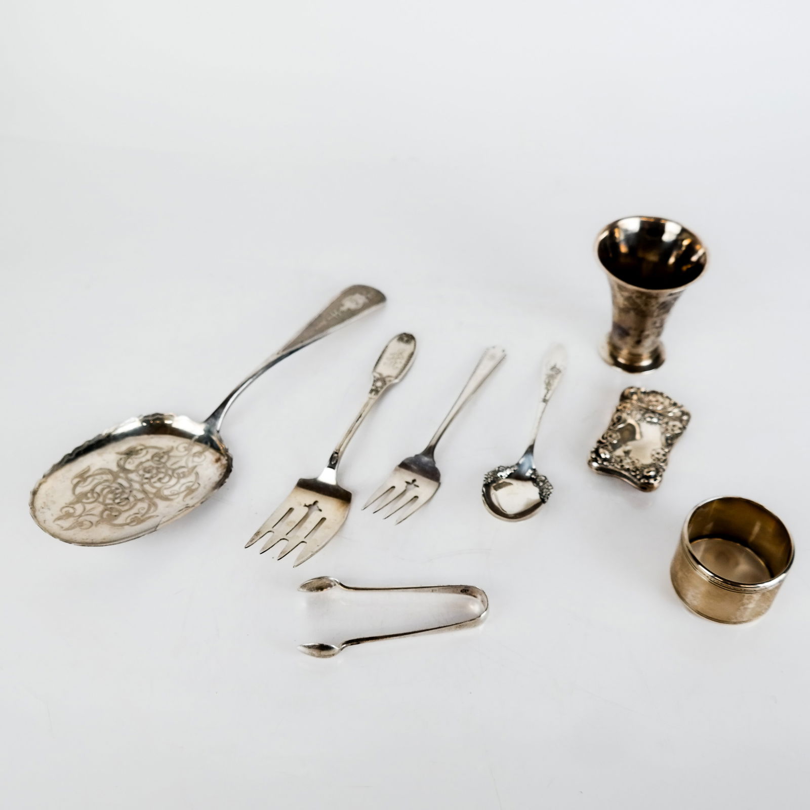 Group of Silver & Silver Plate, Incl. Tiffany (8) (1 of 11)