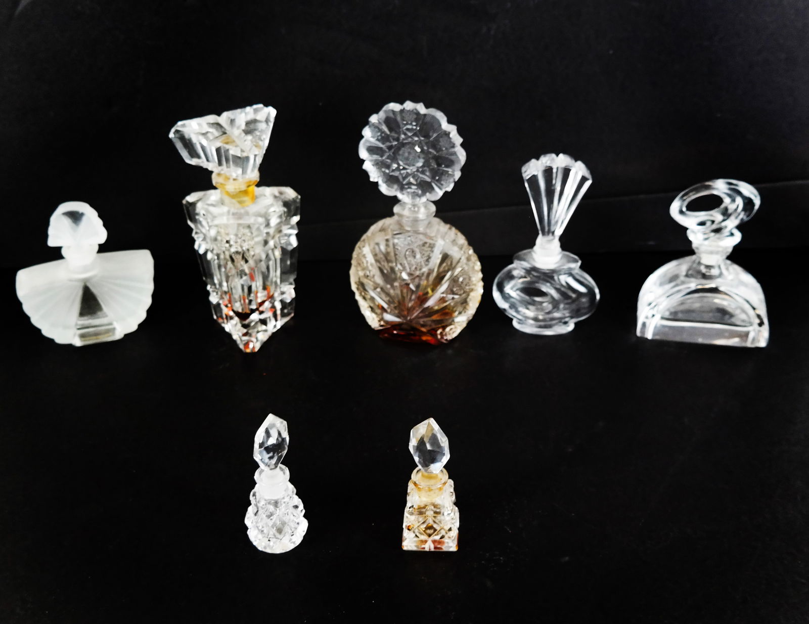 Group of Glass & Crystal Perfume Bottles (7) (1 of 14)