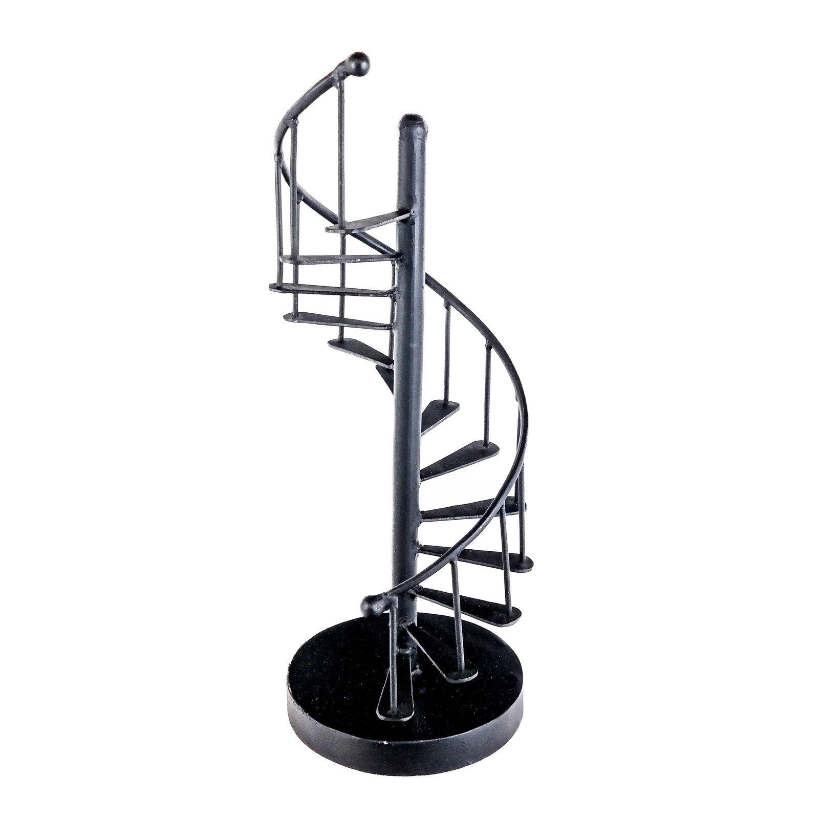 Iron Architectural Maquette: Wrougth iron architectural maquette modeled as a spiral staircase. Provenance: From the Collection of renowned architect and designer Thierry Despont. [17 1/2" H x 7" Diam.].