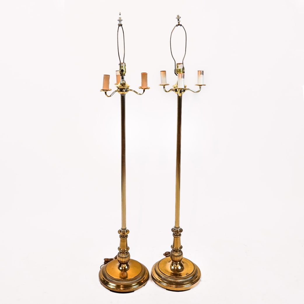 Pair of Contemporary Brass Floor Lamps (1 of 5)
