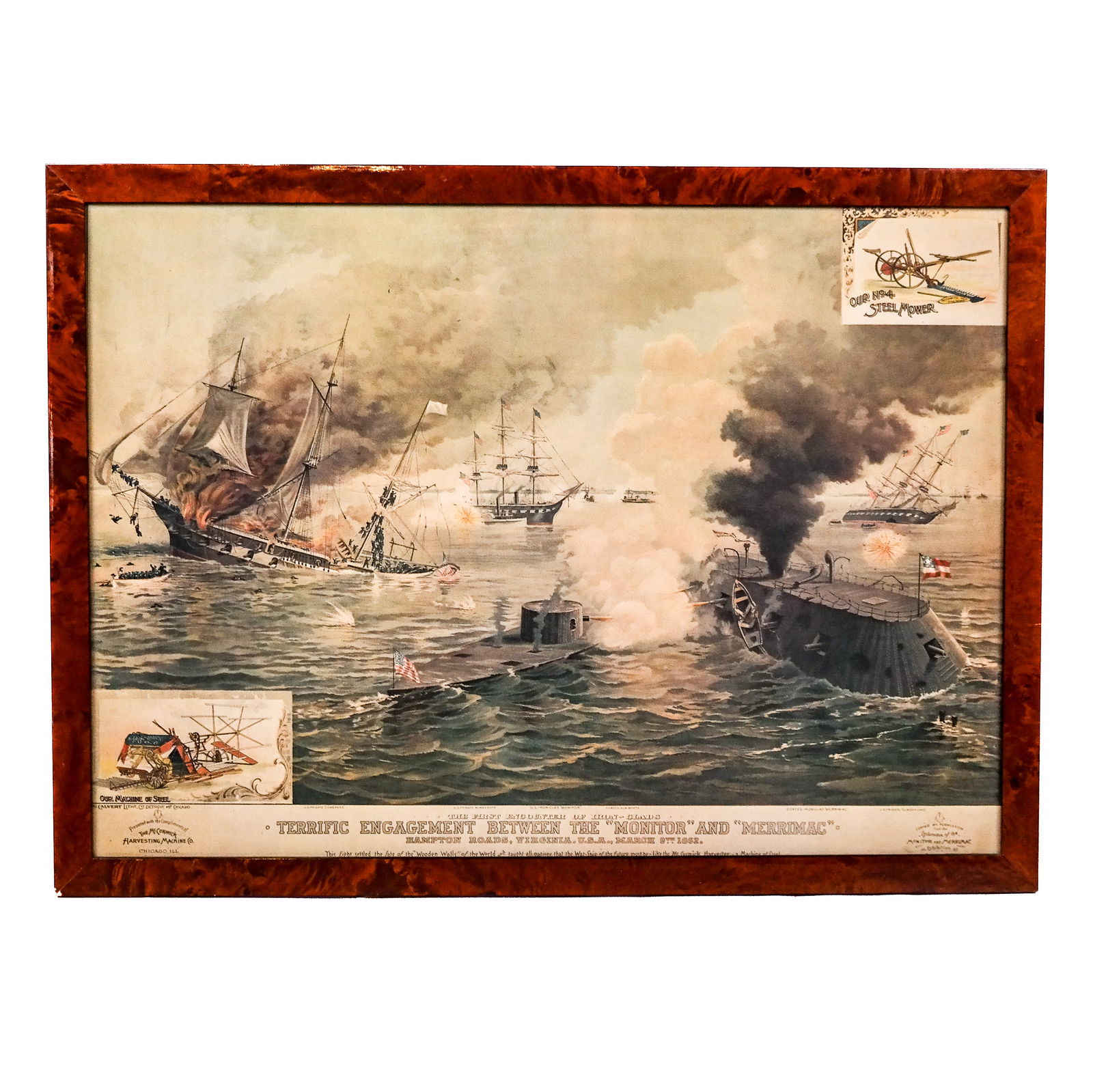 Vintage |Civil War Maritime Colored Print (1 of 9)