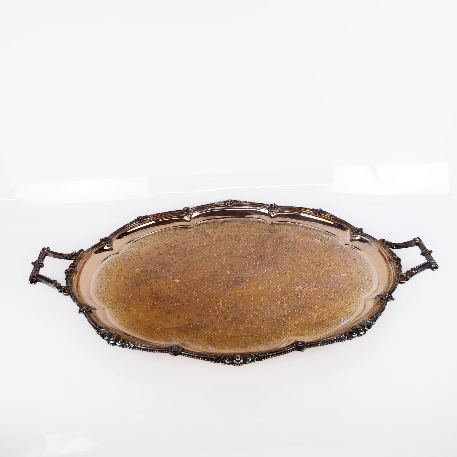 Large Silver Plate Double Handled Tray (1 of 8)