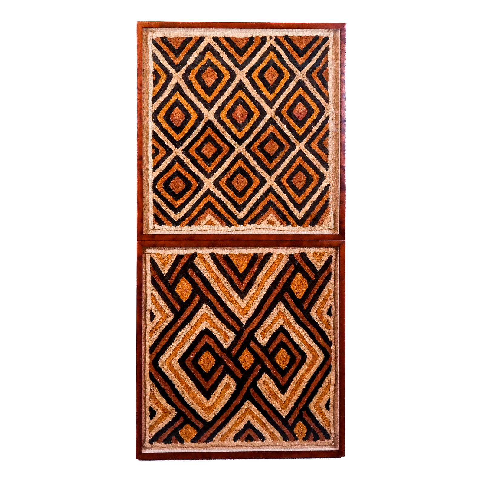 Pair of Kuba Raffia Textiles (1 of 10)