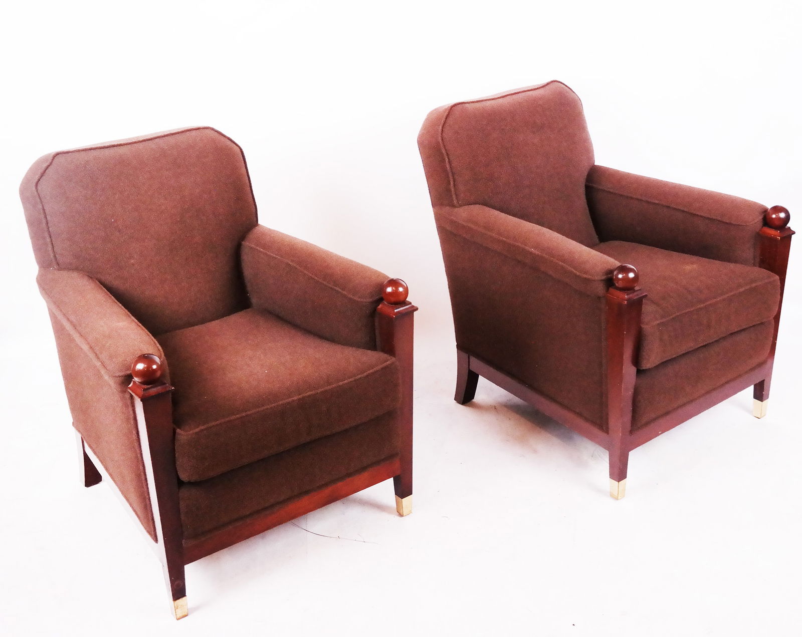 Pair of Loro Piana Mohair Club Chairs (1 of 9)