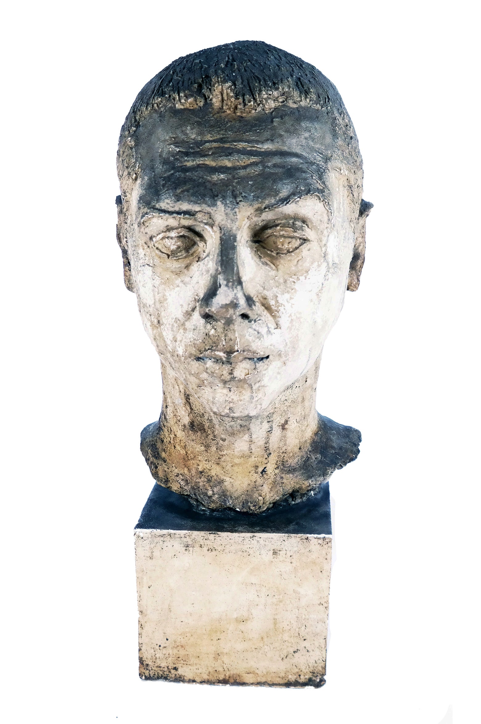 Painted Ceramic Bust of a Man (1 of 7)