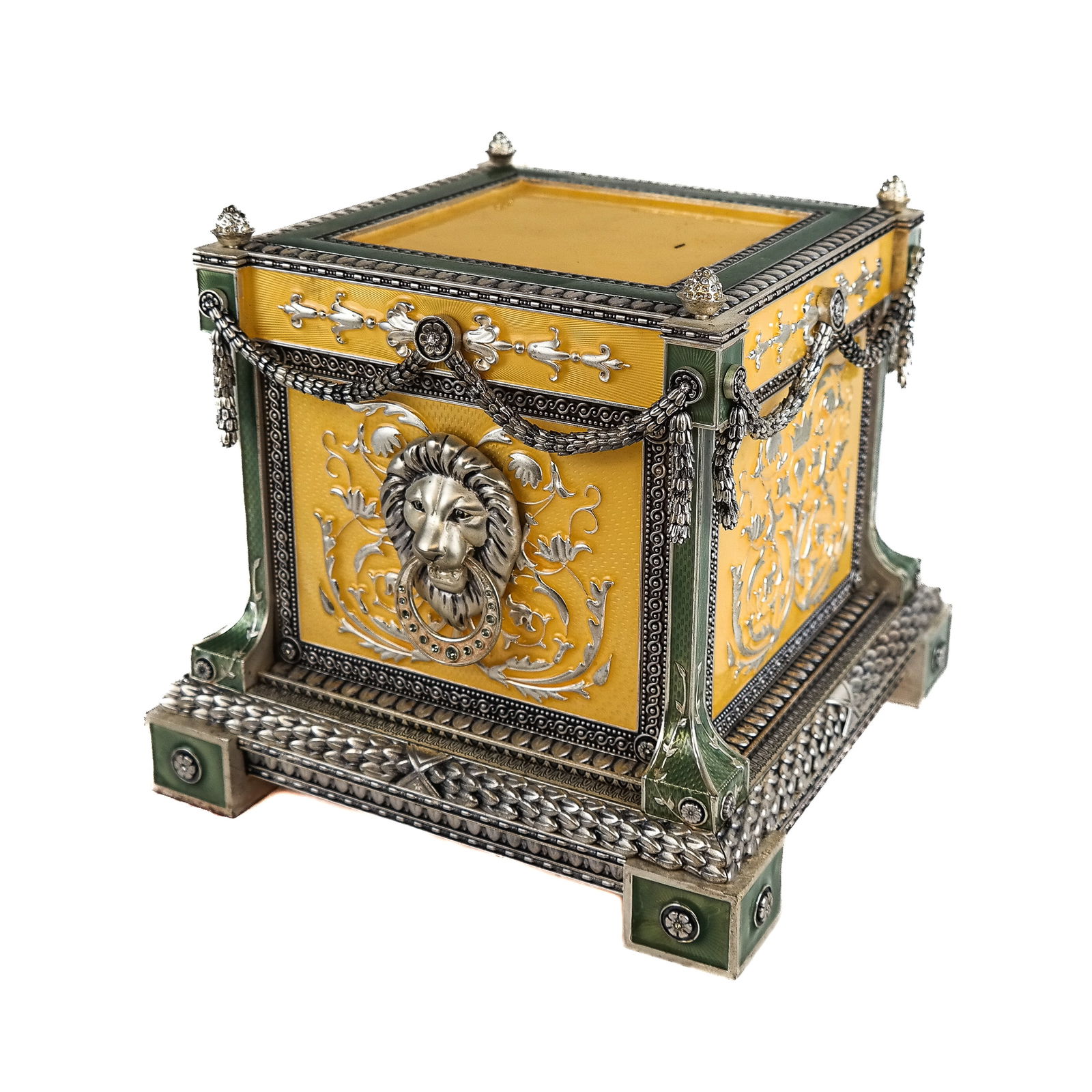 Neoclassical-Style Enamel & Metal Display Pedestal (1 of 8)