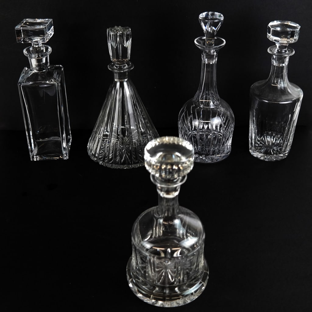 Assembled Group of Crystal & Glass Decanters (5) (1 of 12)
