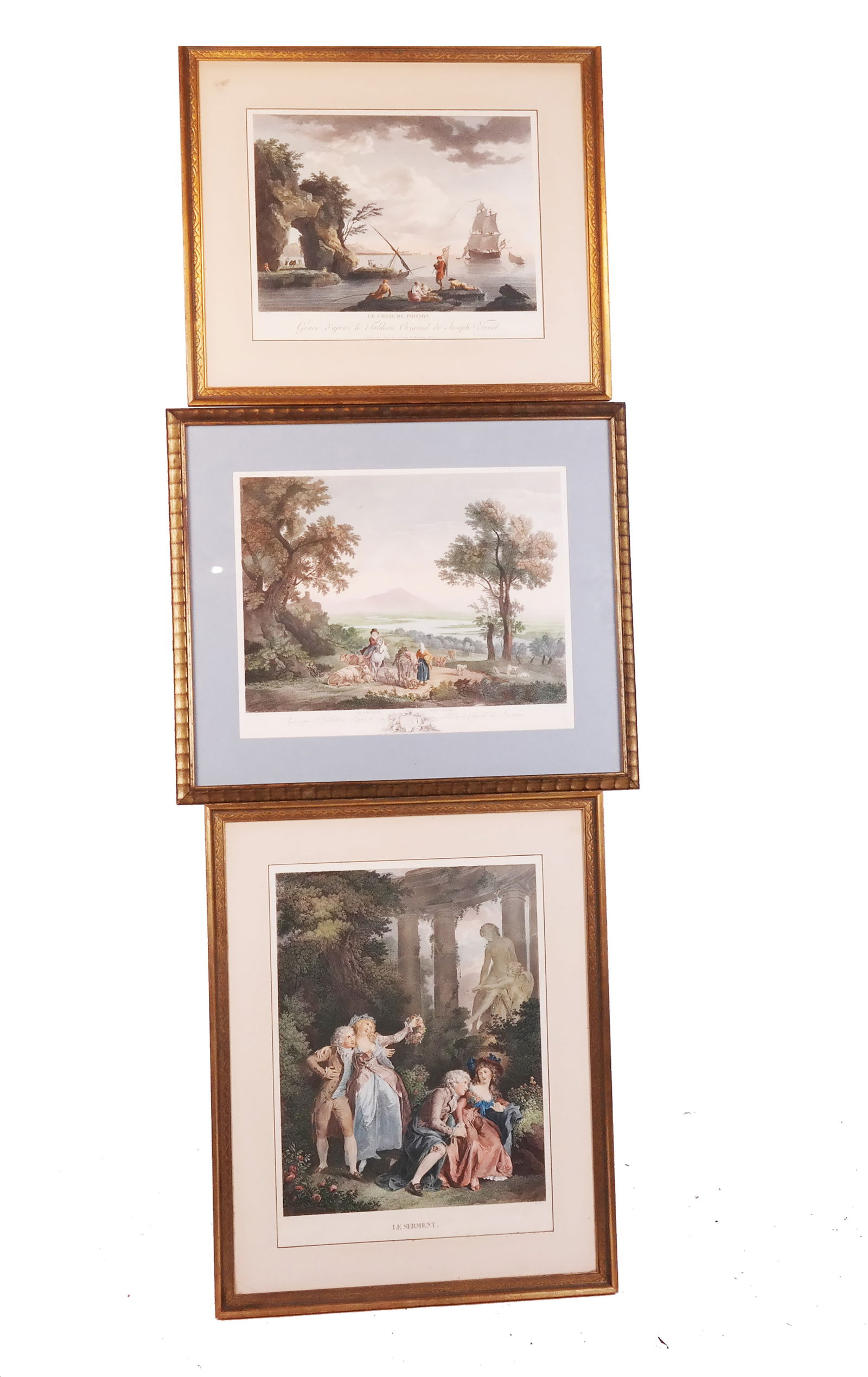 Lot of 3 Hand-Colored French Engravings (1 of 18)