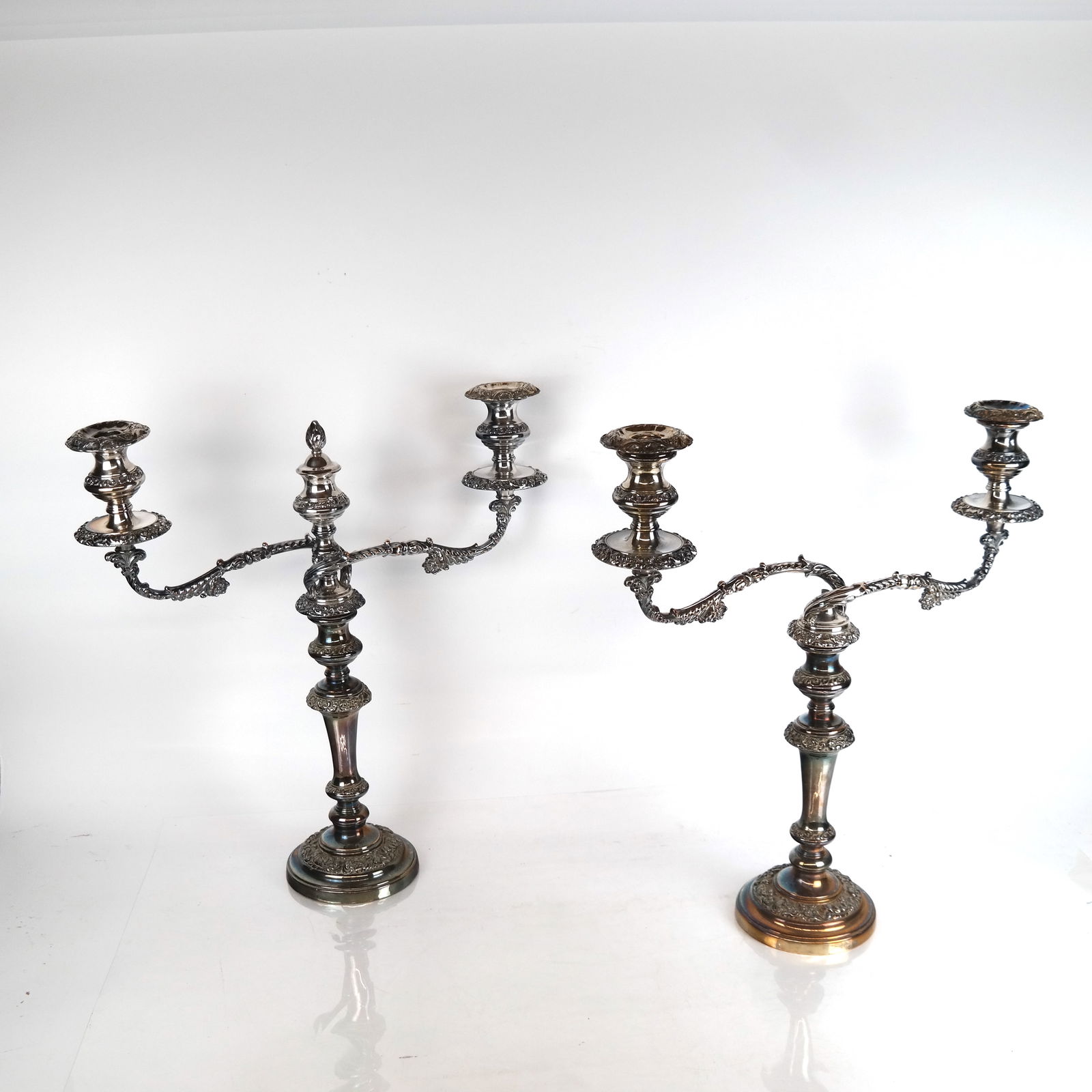 Pair of "As-Is" Large Silver Plate Candelabra (1 of 13)