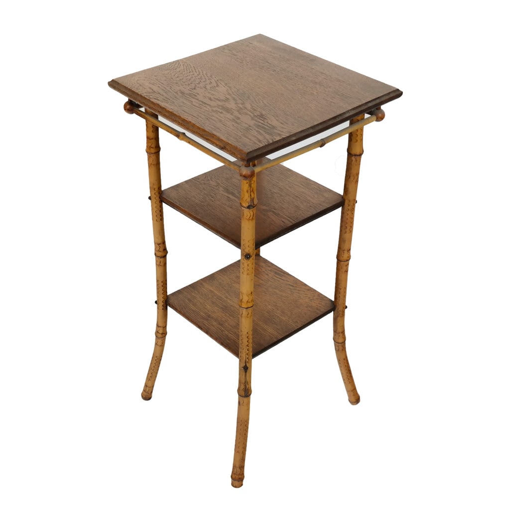 Victorian-Style Bamboo Etagere Table (1 of 8)