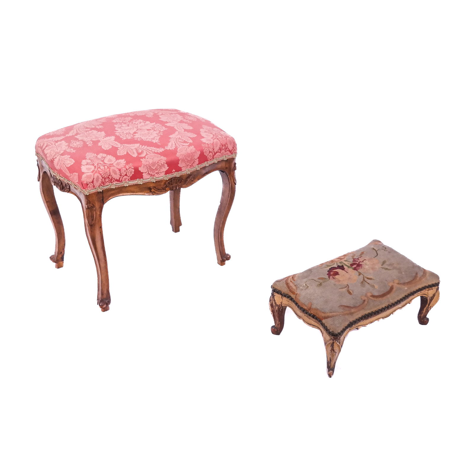 Two Antique Continental Rococo Tabourets (1 of 10)