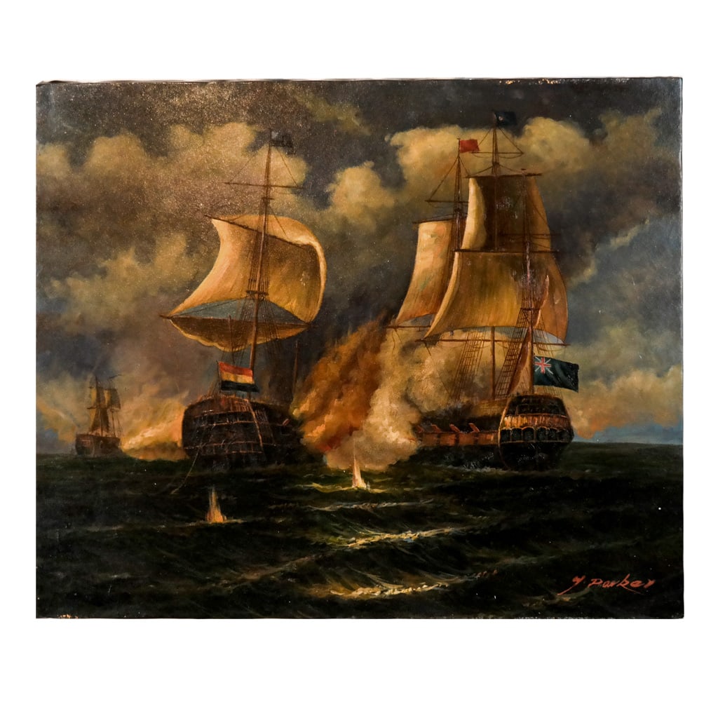 H. PARKER: Battling Ships - Painting (1 of 9)