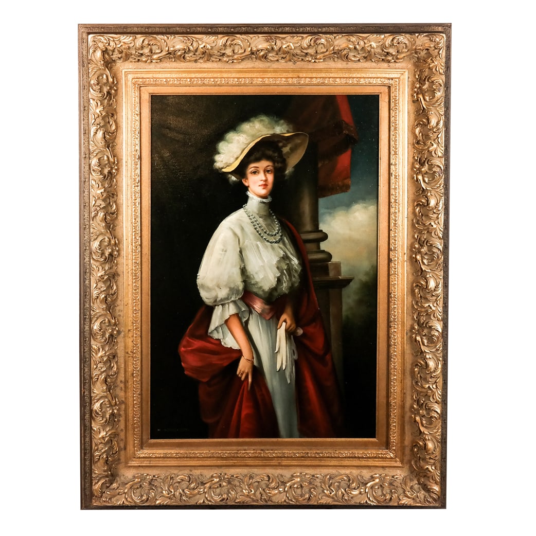 Woman with Pearl Necklace - Oil Painting (1 of 9)