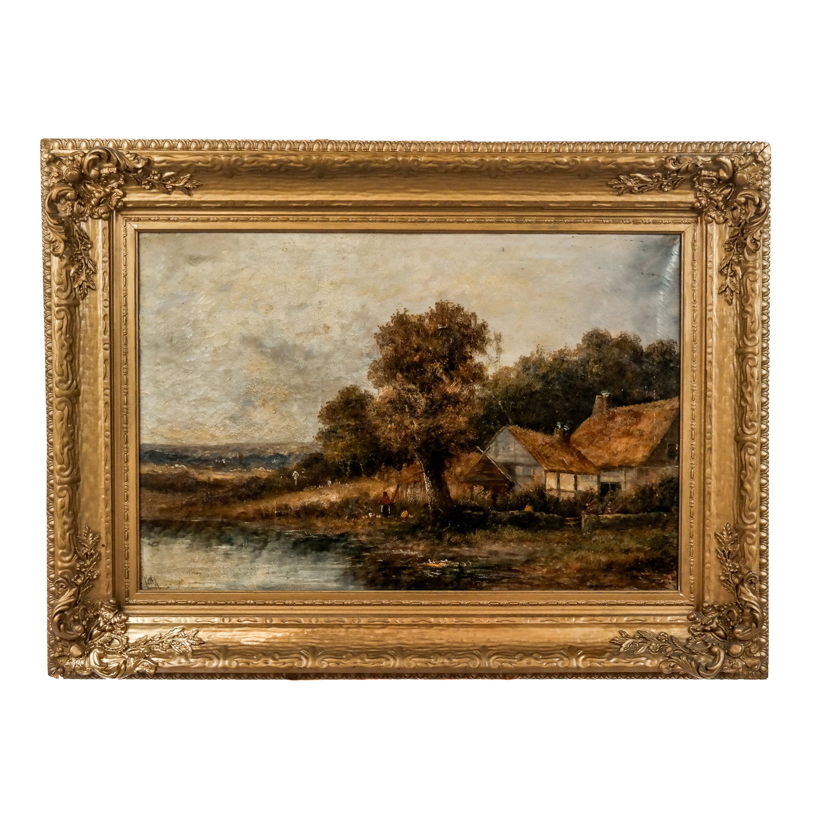 Landscape w/ House & Figure - Oil Painting (1 of 13)