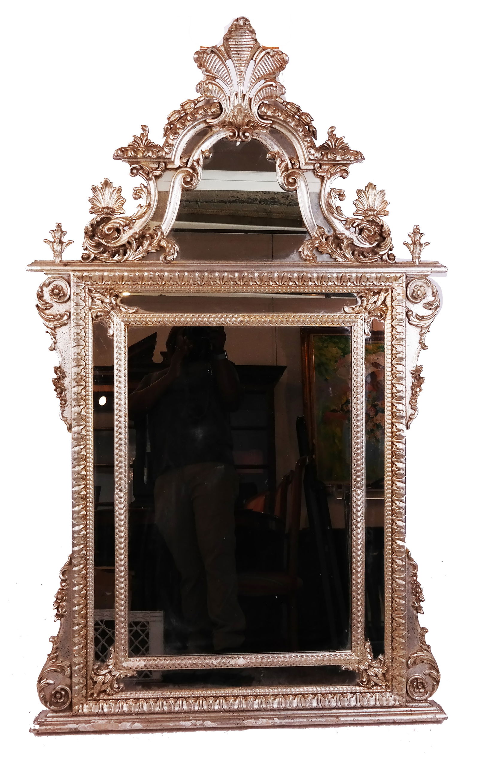 Georgian-Style Silvered Frame Console Mirror (1 of 7)