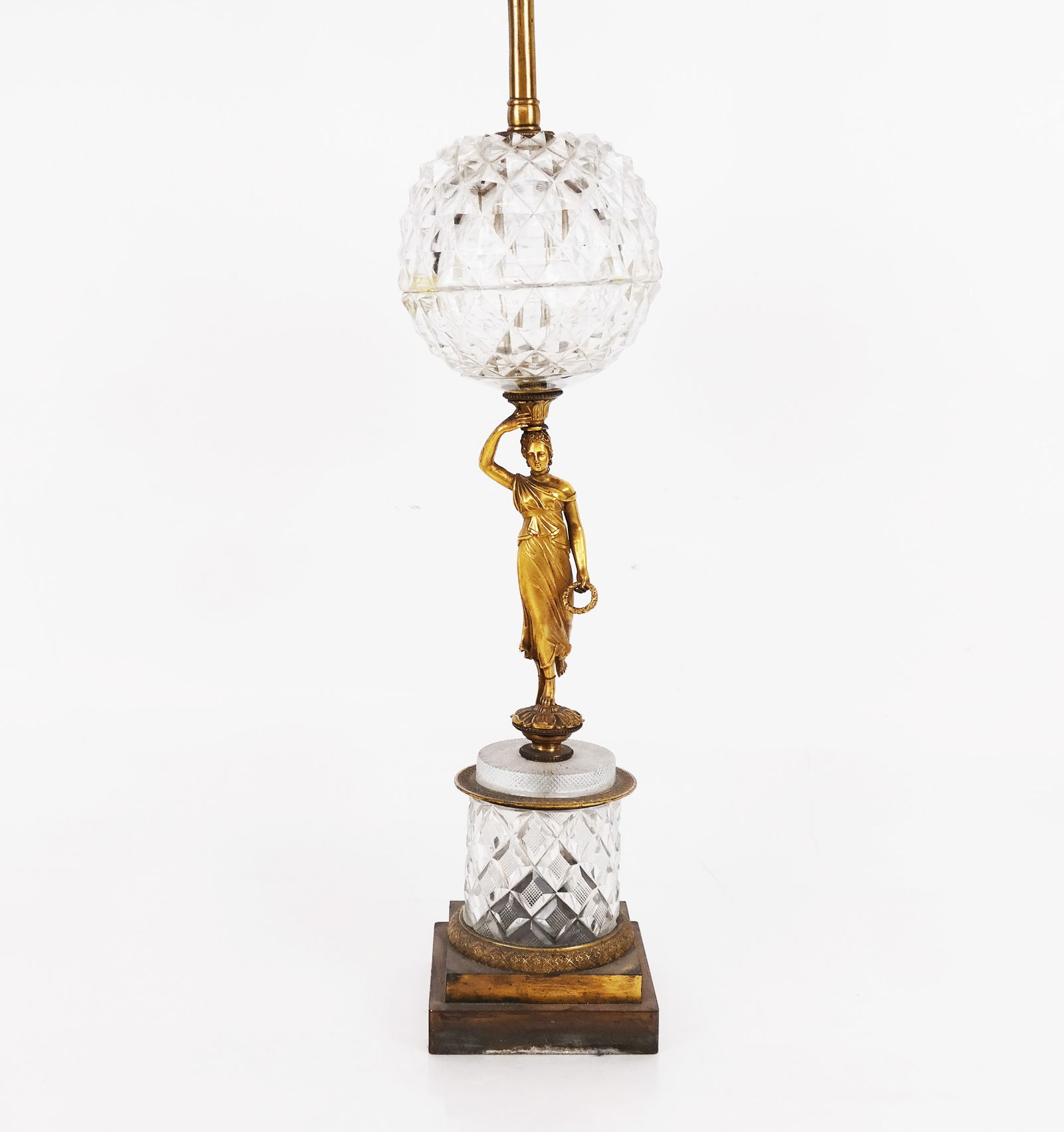 Empire-Style Gilt Bronze and Cut Glass Lamp (1 of 9)