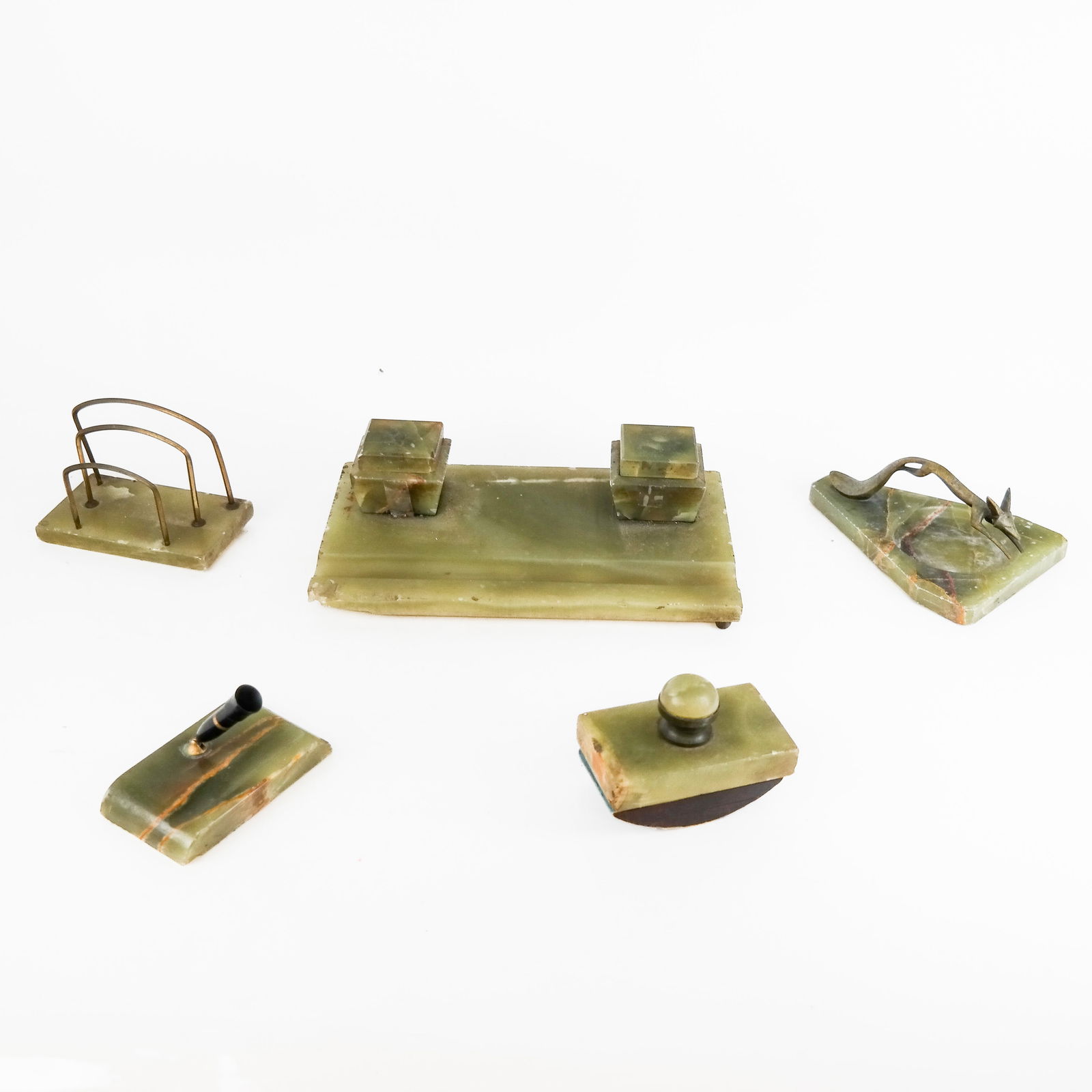 Antique Art Deco Onyx Desk Set (1 of 9)